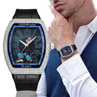 Luxury FM Style Moissanite Watches for Men Luxury Diamond Tonneau Watch ⌚️
