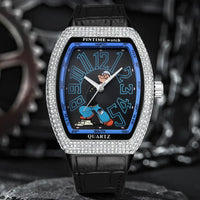 Luxury FM Style Moissanite Watches for Men Luxury Diamond Tonneau Watch ⌚️