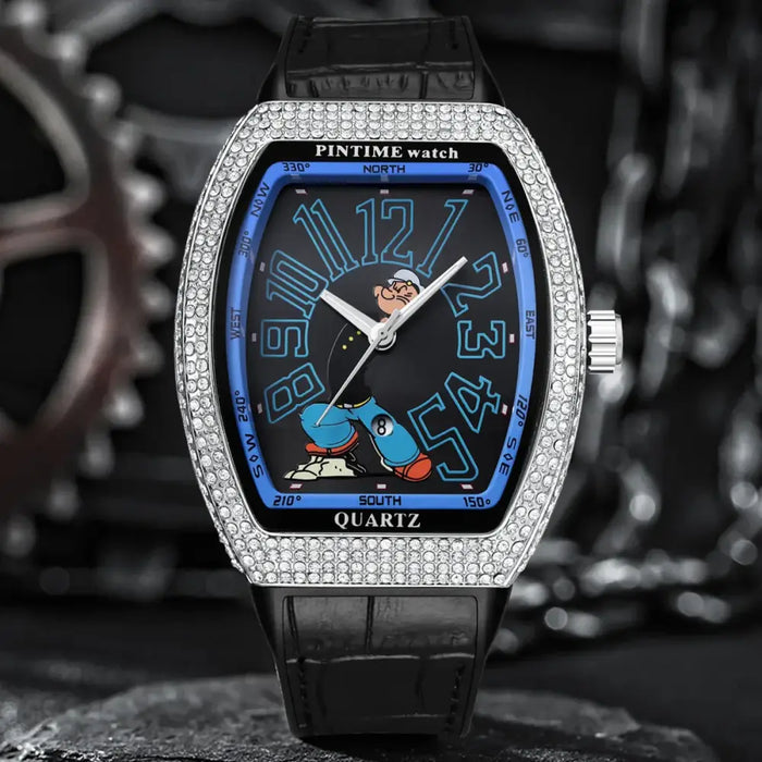 Luxury FM Style Moissanite Watches for Men Luxury Diamond Tonneau Watch ⌚️