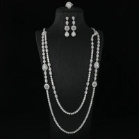 Luxury Geometric Sunflower Ball Water Drop Long Necklace Earrings Ring Sets 💎