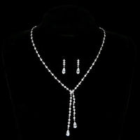 Luxury Geometric Water Drop Necklace Earrings Cubic Zirconia💎