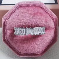 Luxury Green Black Pink Silver color Eternity Band Ring For Women 💍