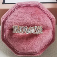 Luxury Green Black Pink Silver color Eternity Band Ring For Women 💍
