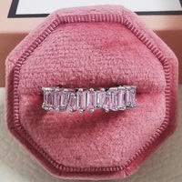 Luxury Green Black Pink Silver color Eternity Band Ring For Women 💍