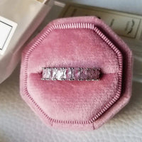 Luxury Green Black Pink Silver color Eternity Band Ring For Women 💍