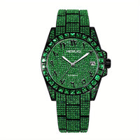 Luxury Green Steel  Diamond Mechanical Automatic Watch ⏱️