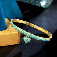Luxury Heart Shape Cubic Zirconia Bangle for Women Bracelet ✨💎