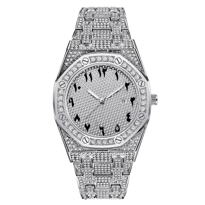 Luxury Hip Hop Iced Out Diamond Quartz Wrist Watch 💎