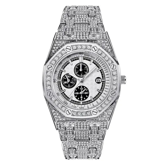 Luxury Hip Hop Iced Out Diamond Quartz Wrist Watch 💎