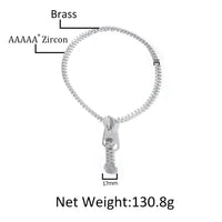 Luxury Iced Zipper Pendant Necklace – Premium Cubic Zirconia Unisex Statement Jewelry 💎