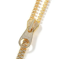 Luxury Iced Zipper Pendant Necklace – Premium Cubic Zirconia Unisex Statement Jewelry 💎