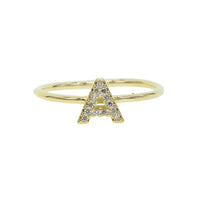 Luxury Initial Letter Ring – 18K Gold Plated CZ Alphabet Band for Women💎