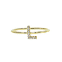 Luxury Initial Letter Ring – 18K Gold Plated CZ Alphabet Band for Women💎