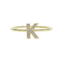 Luxury Initial Letter Ring – 18K Gold Plated CZ Alphabet Band for Women💎