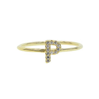 Luxury Initial Letter Ring – 18K Gold Plated CZ Alphabet Band for Women💎