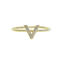 Luxury Initial Letter Ring – 18K Gold Plated CZ Alphabet Band for Women💎