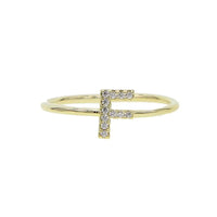 Luxury Initial Letter Ring – 18K Gold Plated CZ Alphabet Band for Women💎