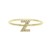 Luxury Initial Letter Ring – 18K Gold Plated CZ Alphabet Band for Women💎