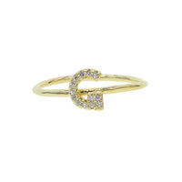 Luxury Initial Letter Ring – 18K Gold Plated CZ Alphabet Band for Women💎