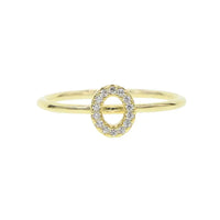 Luxury Initial Letter Ring – 18K Gold Plated CZ Alphabet Band for Women💎