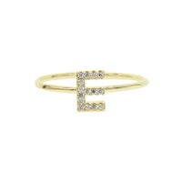 Luxury Initial Letter Ring – 18K Gold Plated CZ Alphabet Band for Women💎