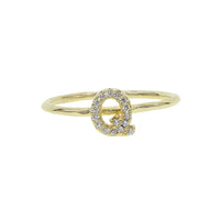 Luxury Initial Letter Ring – 18K Gold Plated CZ Alphabet Band for Women💎
