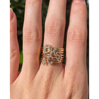 Luxury Initial Letter Ring – 18K Gold Plated CZ Alphabet Band for Women💎