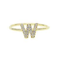 Luxury Initial Letter Ring – 18K Gold Plated CZ Alphabet Band for Women💎