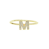 Luxury Initial Letter Ring – 18K Gold Plated CZ Alphabet Band for Women💎