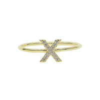 Luxury Initial Letter Ring – 18K Gold Plated CZ Alphabet Band for Women💎