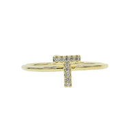 Luxury Initial Letter Ring – 18K Gold Plated CZ Alphabet Band for Women💎