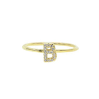 Luxury Initial Letter Ring – 18K Gold Plated CZ Alphabet Band for Women💎