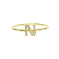 Luxury Initial Letter Ring – 18K Gold Plated CZ Alphabet Band for Women💎