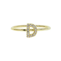 Luxury Initial Letter Ring – 18K Gold Plated CZ Alphabet Band for Women💎