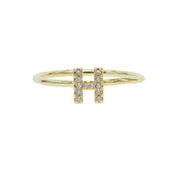 Luxury Initial Letter Ring – 18K Gold Plated CZ Alphabet Band for Women💎
