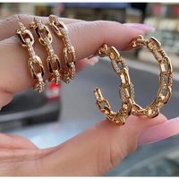 Luxury Link  Women Wedding Round Circle Hoop Earrings 💎