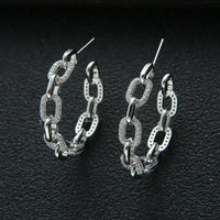 Luxury Link  Women Wedding Round Circle Hoop Earrings 💎