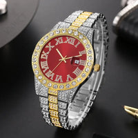 Luxury Men Watch Diamond Watch 2pcs Wrist Male Watch Rhinestone 💎