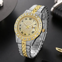 Luxury Men Watch Diamond Watch 2pcs Wrist Male Watch Rhinestone 💎