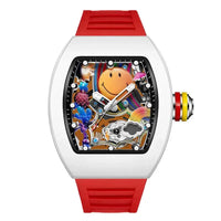 Luxury  Men's Sports Fashion Quartz Watch  Barrel-Shaped Silicone Men's Watch🙂