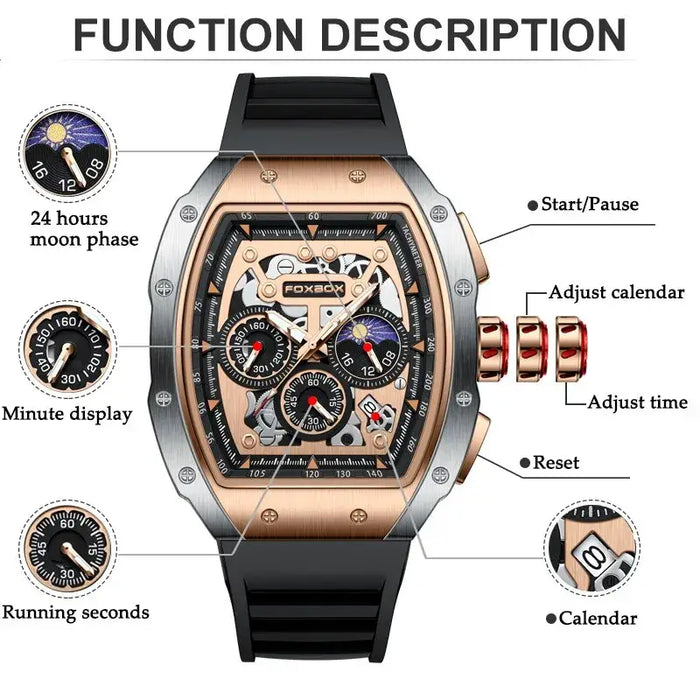 Luxury Mens Watches Business Waterproof Sports Quartz Chronograph Watch⌚️