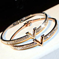 Luxury Micro Inlaid Zircon Word Lady Bracelets for Women Temperament Exquisite ✨