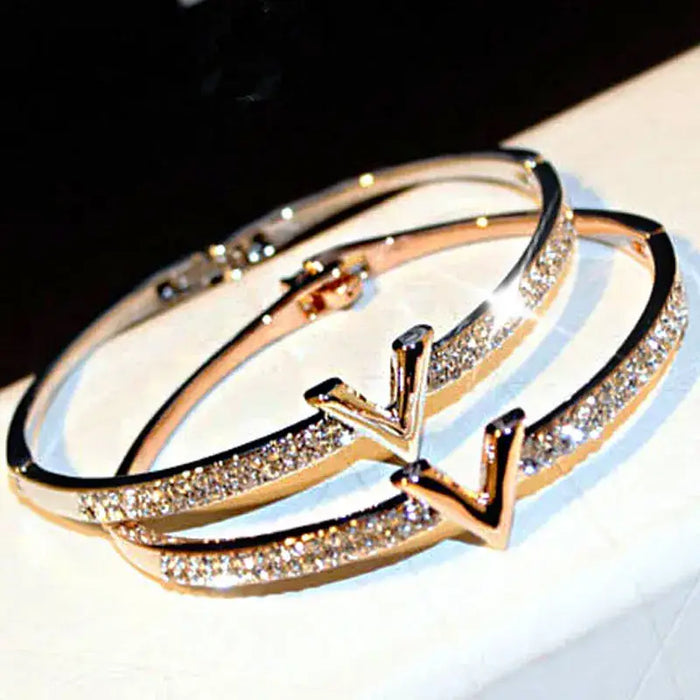 Luxury Micro Inlaid Zircon Word Lady Bracelets for Women Temperament Exquisite ✨