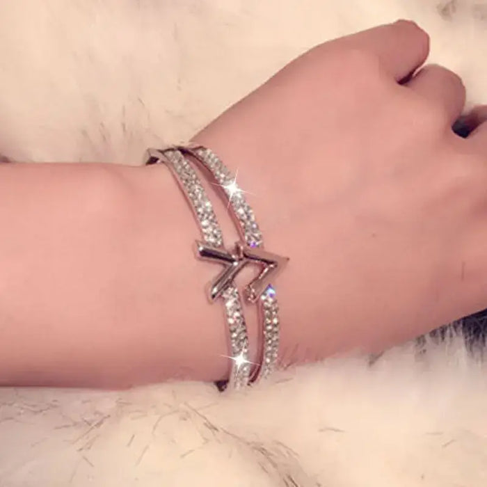 Luxury Micro Inlaid Zircon Word Lady Bracelets for Women Temperament Exquisite ✨