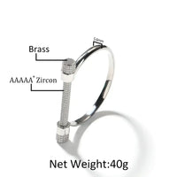 Luxury Micro Pavé Cubic Zirconia Slim Cuff Bangle Bracelet 💎