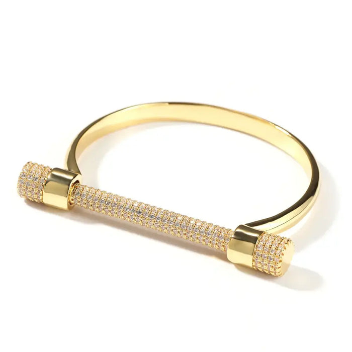 Luxury Micro Pavé Cubic Zirconia Slim Cuff Bangle Bracelet 💎