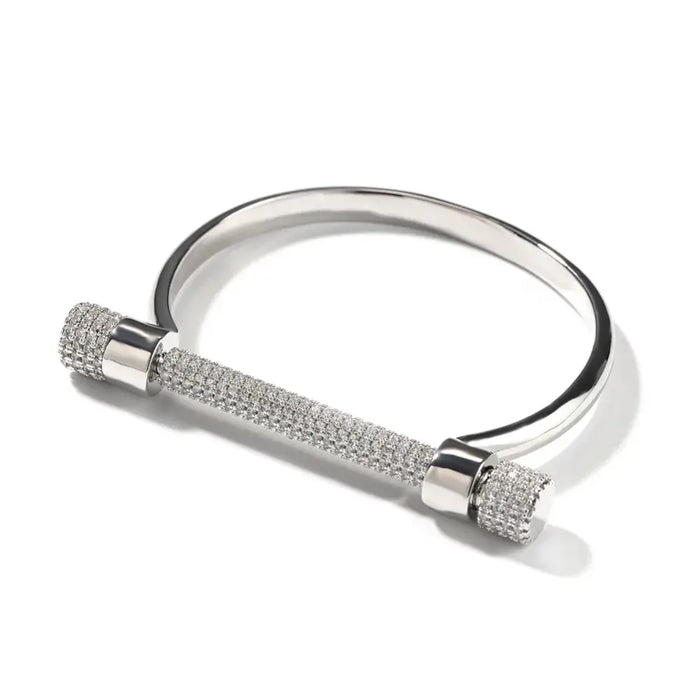 Luxury Micro Pavé Cubic Zirconia Slim Cuff Bangle Bracelet 💎