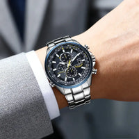 Luxury  Multi-Function Chrono Stainless Steel Watch ⌚️