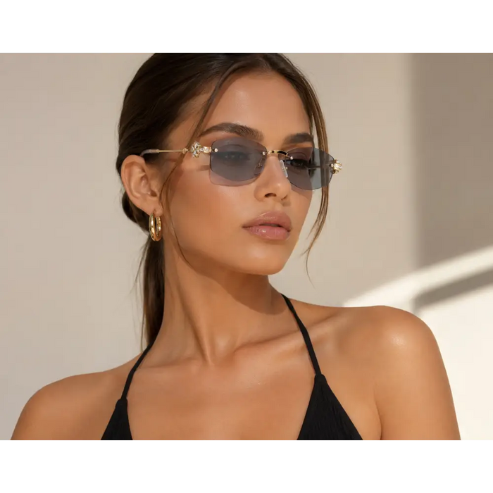 Luxury Rimless Diamond Anti Light  sunglasses 🕶️