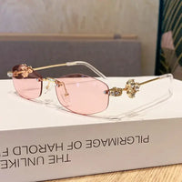 Luxury Rimless Diamond Anti Light  sunglasses 🕶️